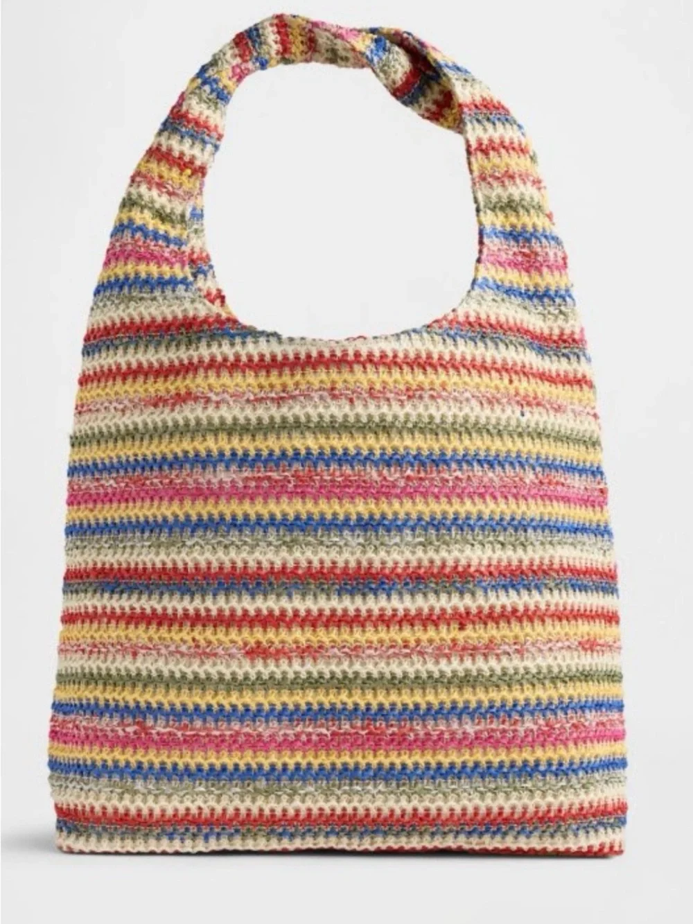 GAP Multicolor Striped Crochet Hobo Bag